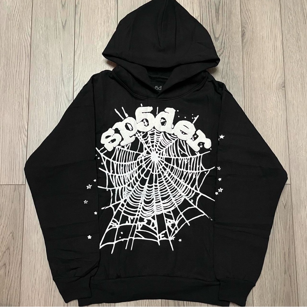 OG Web Black Sp5der Hoodie | Size Medium